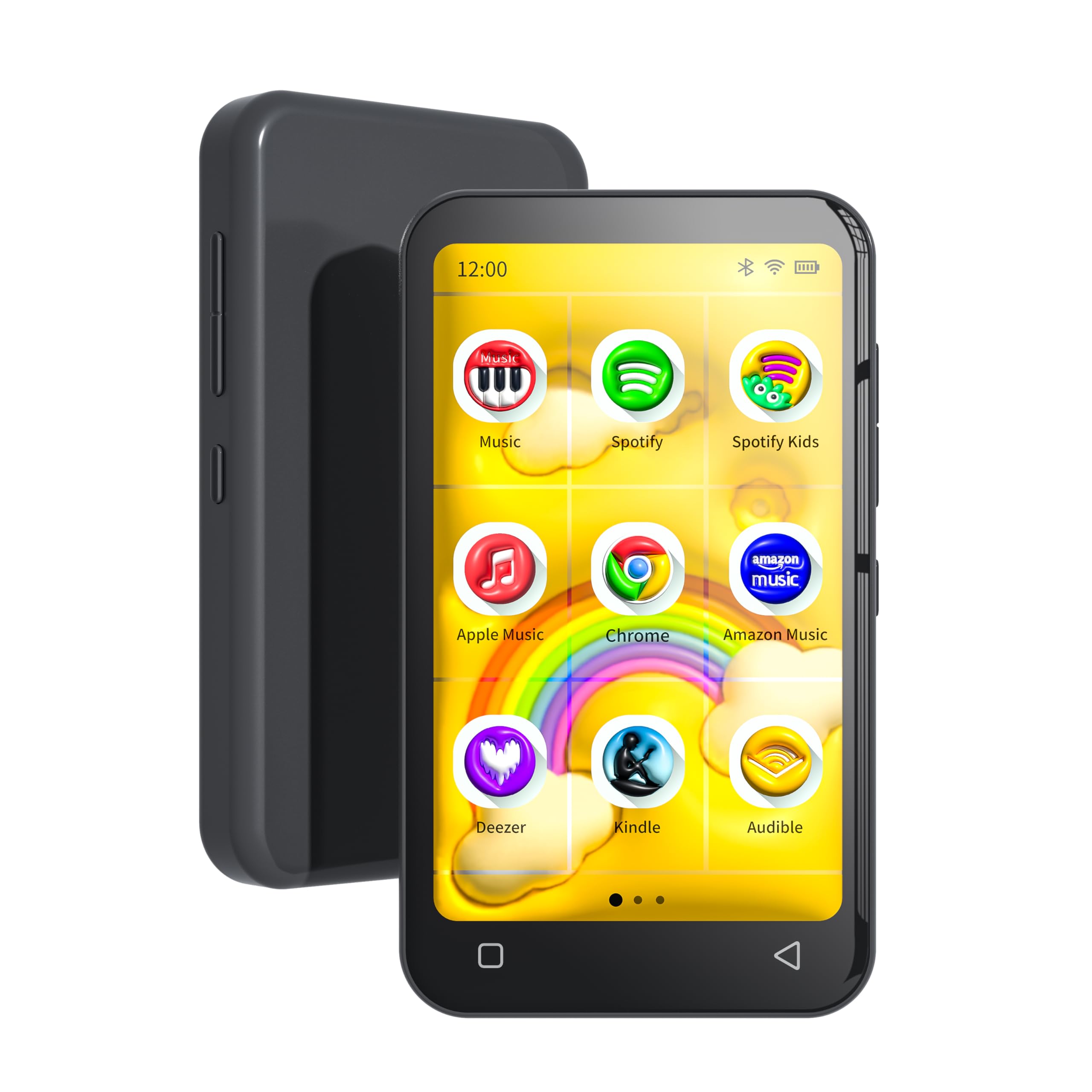 TIMMKOO 80GB Kids MP3 Player with Bluetooth and WiFi, Parental Controls, Pre-Installed Spotify, Spotify Kids, Audible, 4" Touch Screen MP4 Music Player Up to 1TB (Dark Black)