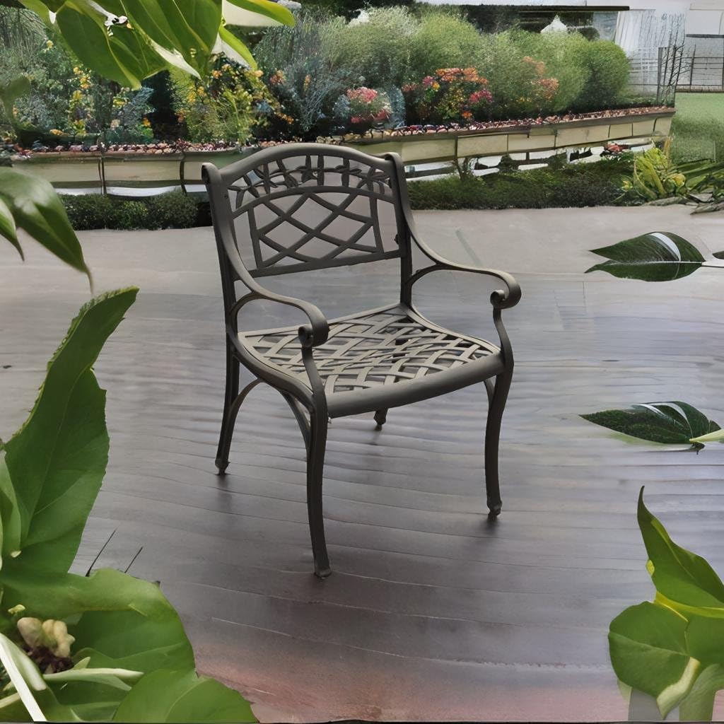 Crosley Furniture Sedona Solid-Cast Aluminum Outdoor Arm Chair, Black