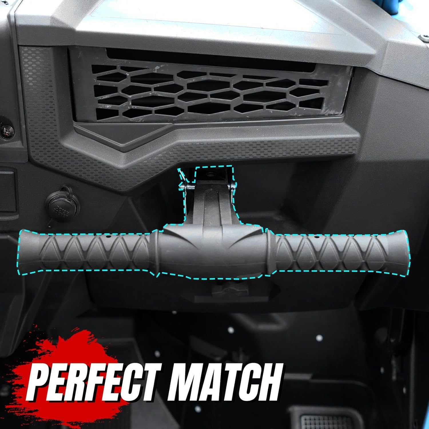 A & UTV PRO Passenger Auxiliary Grab Bar Handle for Polaris RZR Trail Turbro, Black Rollover Passenger Grab Handle Grips for RZR XP 1000 Accessories Replace OEM#2634200