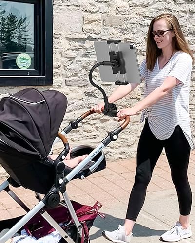 Miniatura 6 de Soporte para tablet de cuello de cisne para silla de ruedas, cochecito, carrito de golf, barco, soporte de micrófono, bicicleta de ciclismo