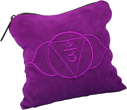 Miniatura 7 de SUNYIK Paquete de 2 almohadas de cristal de citrino y amatista, sacro y cristal de chakra del tercer ojo para curar Reiki, 0.5 libras / paquete