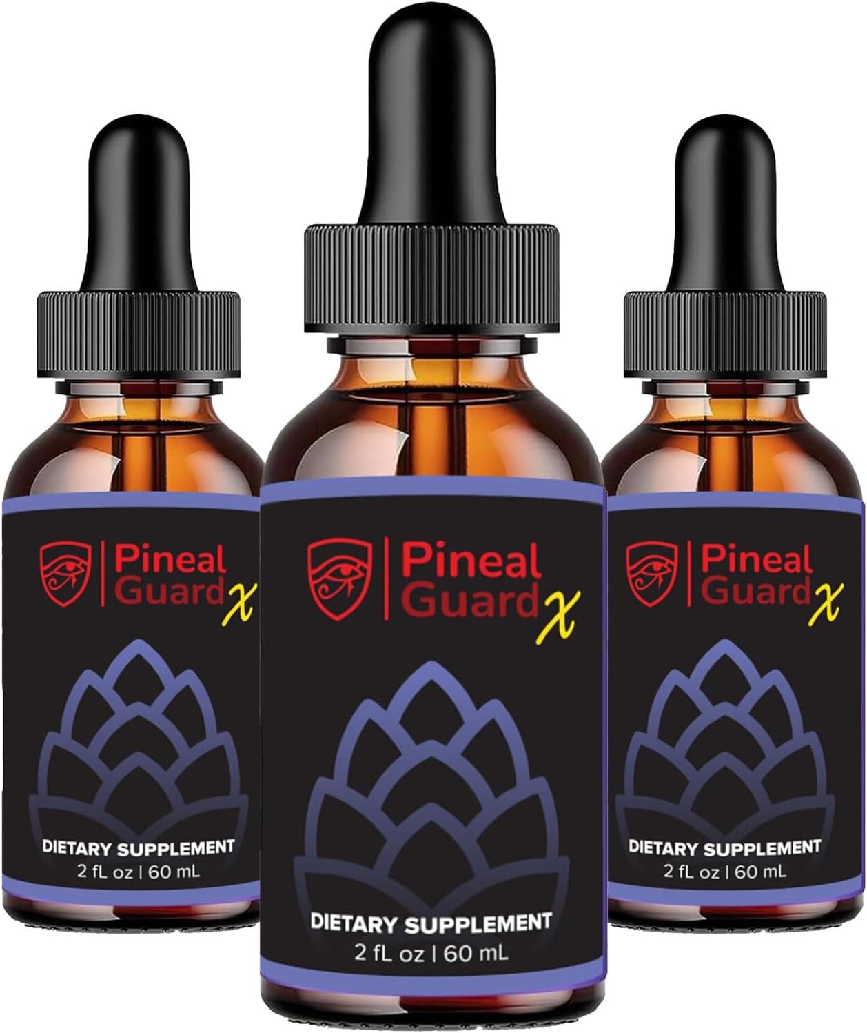 Pineal Gland Supplement - Brain Support, Focus, and Memory Vitamins for The Brain, Decalcify, Activate, and Protect Your Pineal Gland - Third Eye Awakening - Pineal Guard X - Pack of 3