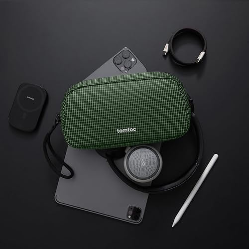 Vista 17 de tomtoc Estuche organizador de accesorios de viaje para electrónicos y cables, para teléfono, Airpods, unidad USB y artículos diarios y esenciales