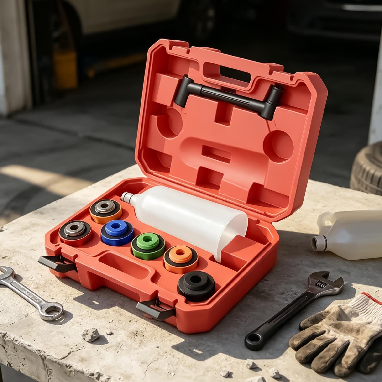 Kit di attrezzi per il cambio del liquido refrigerante per l'olio motore | Kit imbuto di rifornimento per auto, per fai da te, garage, officina, motore, camion, berlina, moto, auto