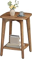 VASAGLE MAEZO 2-Tier Side End Table Nightstand, Small Square for Living Room Bedroom, Honey Brown ULET236K01
