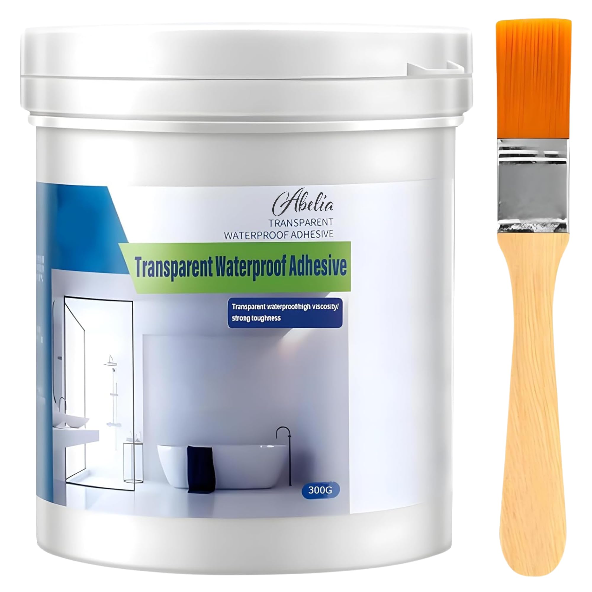 Abelia Crack Seal Glue 300gm with Brush Transparent Waterproof Glue for Roof Leakage Crack Seal Agent Roof Water Leakage Solution Water Proof Glue Transparent Glue for Pipe Wall Tiles (Pack of 1) (B0D8JX1VZY) Amazon Price History, Amazon Price Tracker
