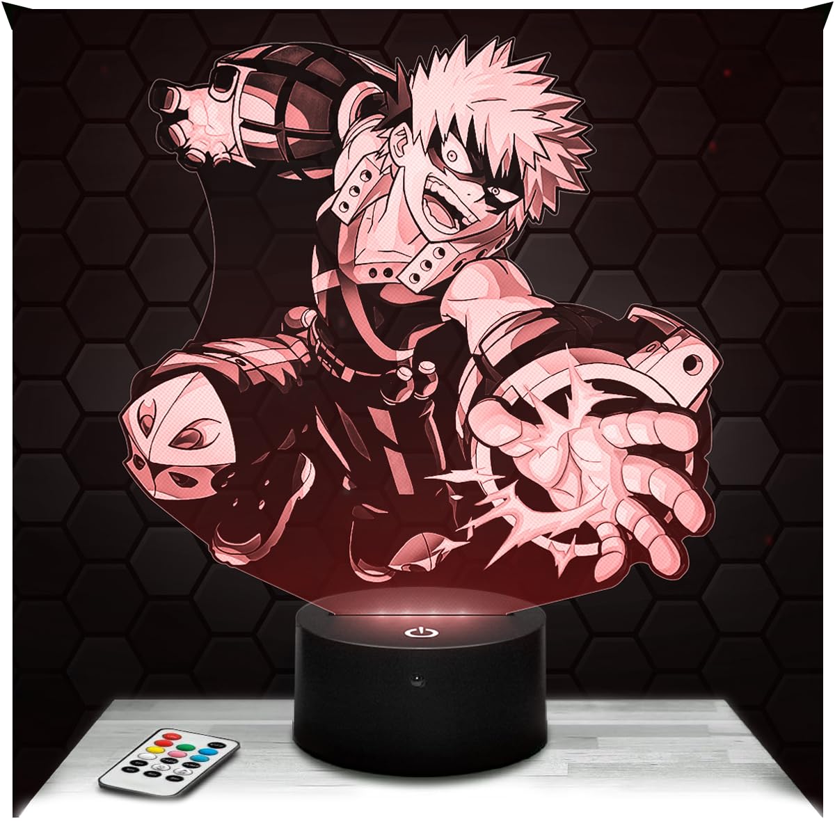 Lampephoto.fr - Katsuki Bakugo 3D Lamp, Gift Idea for Teens, Katsuki Bakugo Manga Accessory, Animated Drawings, Teen Boy's Room Decor, Desk Decoration, Christmas, Gift Idea for Teens, Gifts TOP