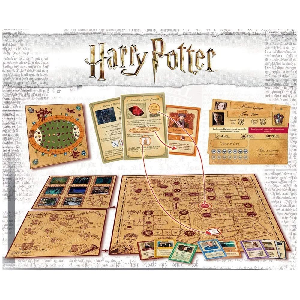 Borras - Juego de Mesa Harry Potter un Año en Hogwarts. 4 Modos de Juego Distintos. Recomendado para Fans de la Saga y a Partir de 7 años (18357)