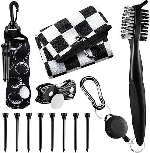 Miniatura 34 de Liliful Kit de Accesorios de Golf de 12 Piezas, Incluye Bolsa para Pelotas de Golf con Gancho, Toalla, Tees, Marcador de Pelota Magnético