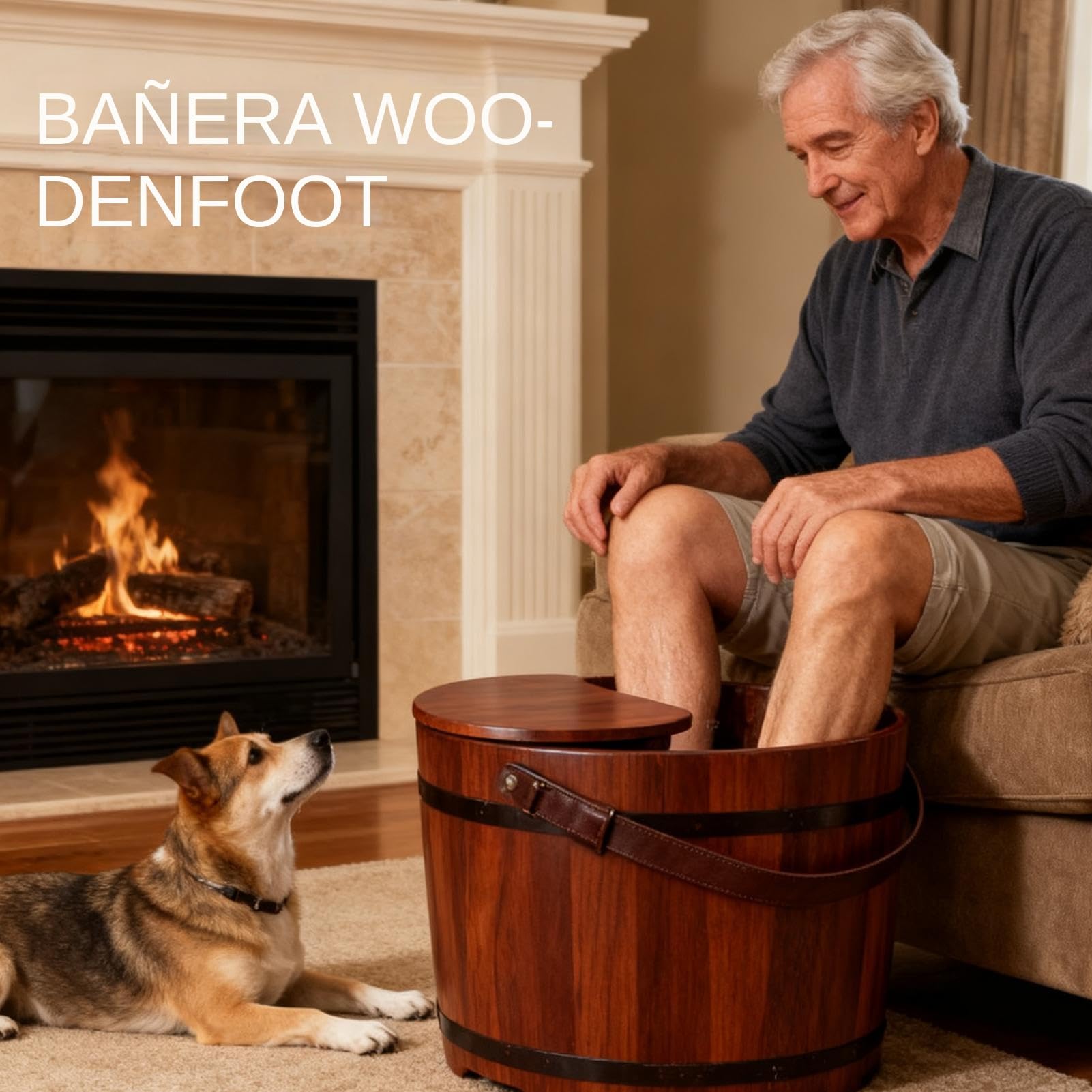 Secchio Per Immergere Piedi | Con Coperchio Rilassante - Contenitore In Legno Per Immergere Piedi,Bagno Camera Da Letto Appartamento Lavare Le Mani Sauna
