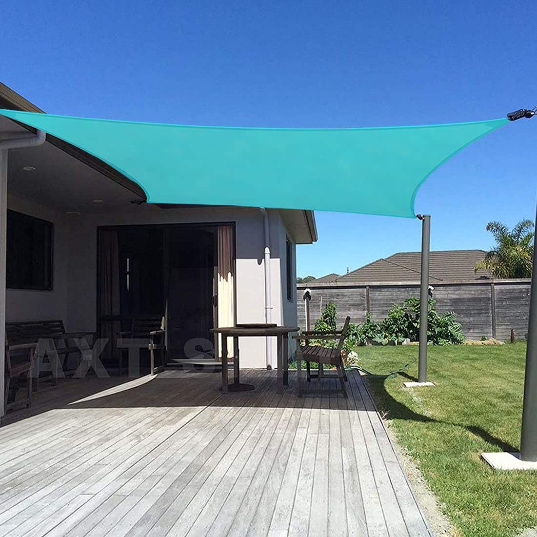 Voile D'ombrage Rectangulaire Permeable ​Polyester Résistant Aux Déchirures Protection des Rayons UV, Toile Imperméable pour Terrasse 3x3 pour Jardin Et Terrasseblue-3X3M