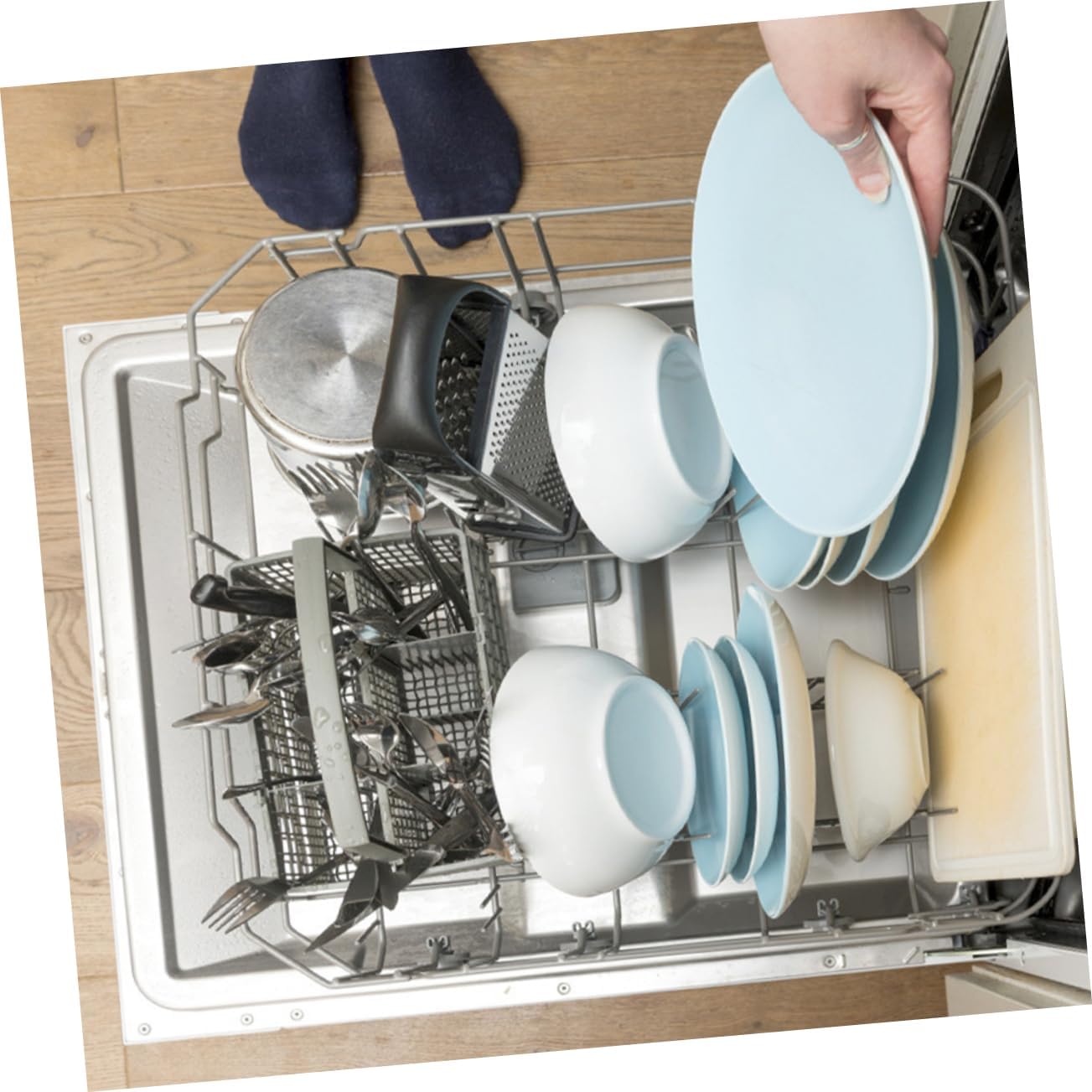 KALLORY Dishwasher Utensil Basket Dishwasher Rack Replacement Silverware Holder Lightweight for Easy Storage