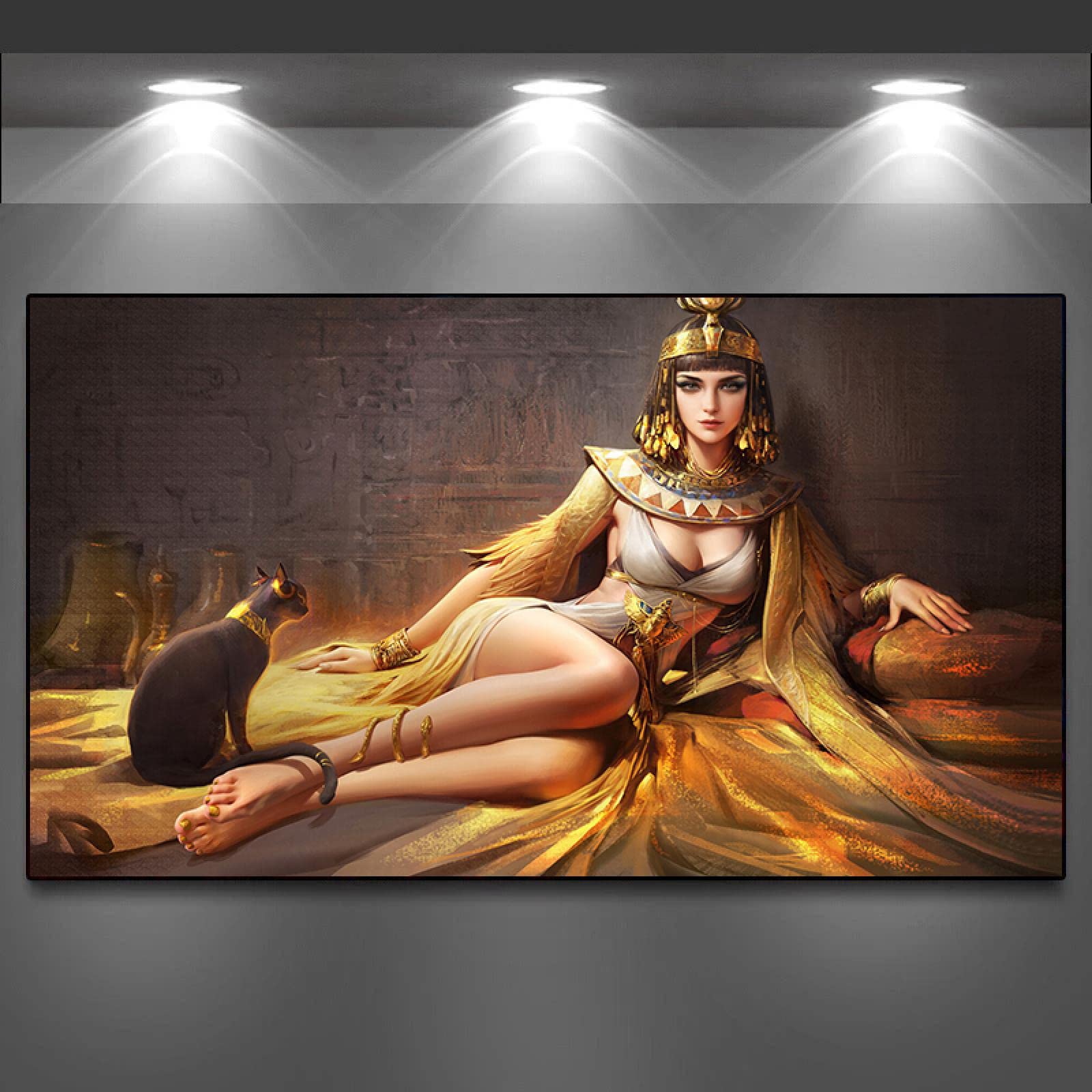 【美品】「ロッキンクレオパトラ」エジプト 油彩アート作品 美品】「ロッキンクレオパトラ」エジプト 油彩アート作品