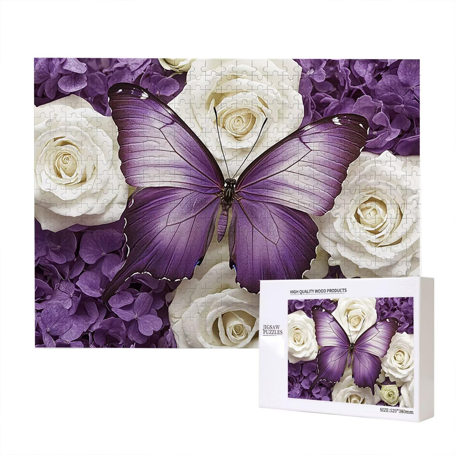 Jigsaw Puzzle, 5000 Pezzi Puzzle Classici, Rosa Puzzle Rilassamento Intelligence, Mpossibile Difficile Puzzle Impegnativo per Adulti Puzzle Gioco Familiare, Regalo per Amore Amico Farfalla fr0-573
