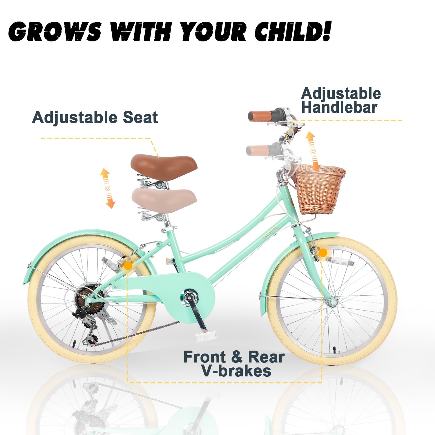【Glerc】Missy女の子自転車 24インチ レトロシティーサイクル Amazon | Glerc 女の子自転車 可愛い小中学生自転車 シティー