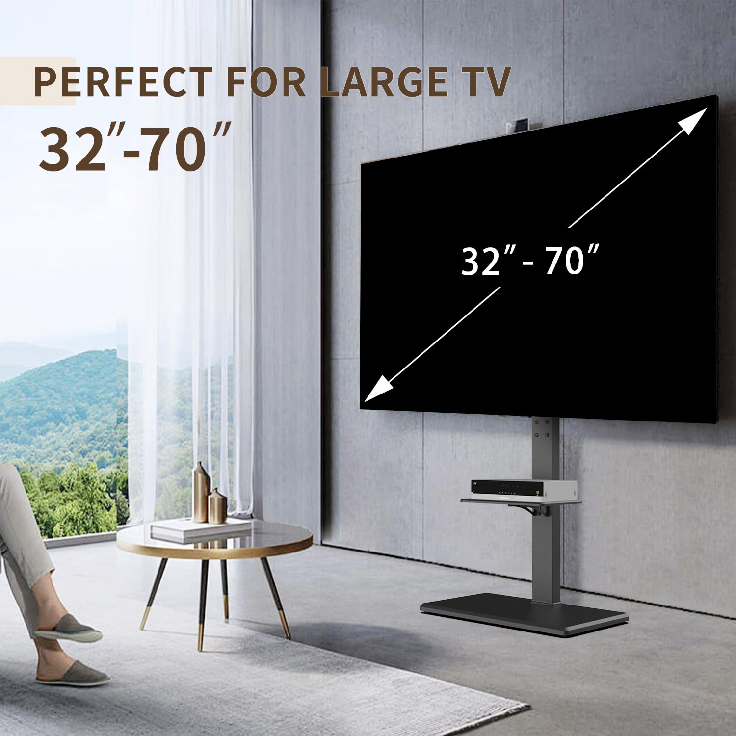 Height Adjustable Pedestal Base Economical Super Slim Swivel TV Floor Stand  - China TV Stand, Swivel TV Stand