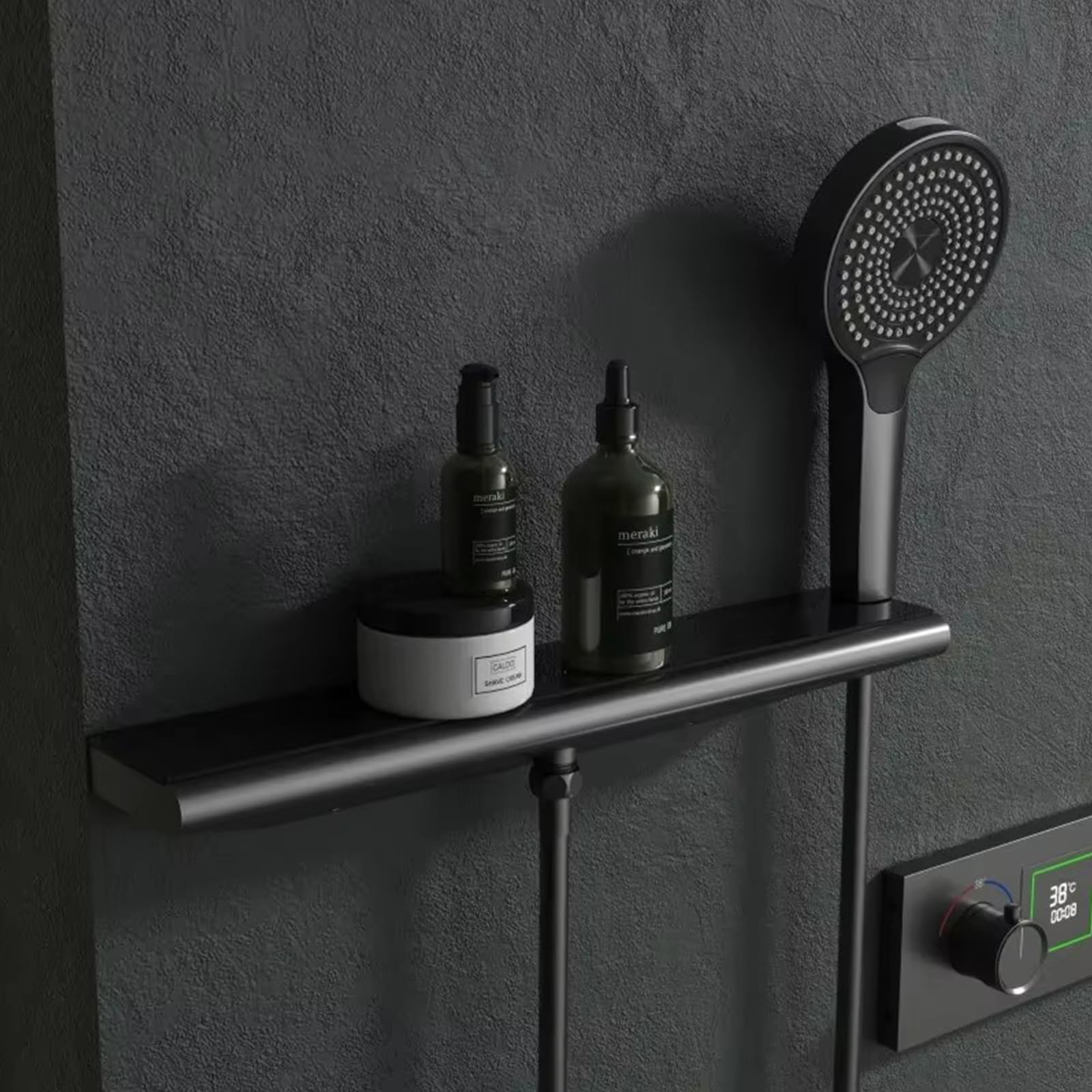 Colonna Doccia, Set Doccia Multifunzione con termostato, Set Doccia con soffione 30x90cm, LED Multicolore, Doccia Portatile Multifunzione, soffione Doccia Completo, Acciaio Inox, Cromo