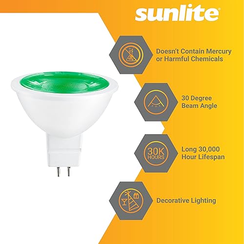 Miniatura 3 de Sunlite 80857 Bombilla LED MR16 reflectora, 150 lúmenes, 3 vatios (ecualizador de bombilla halógena de 25 W) 12 V, base bi-pin GU5.3, no regulable,