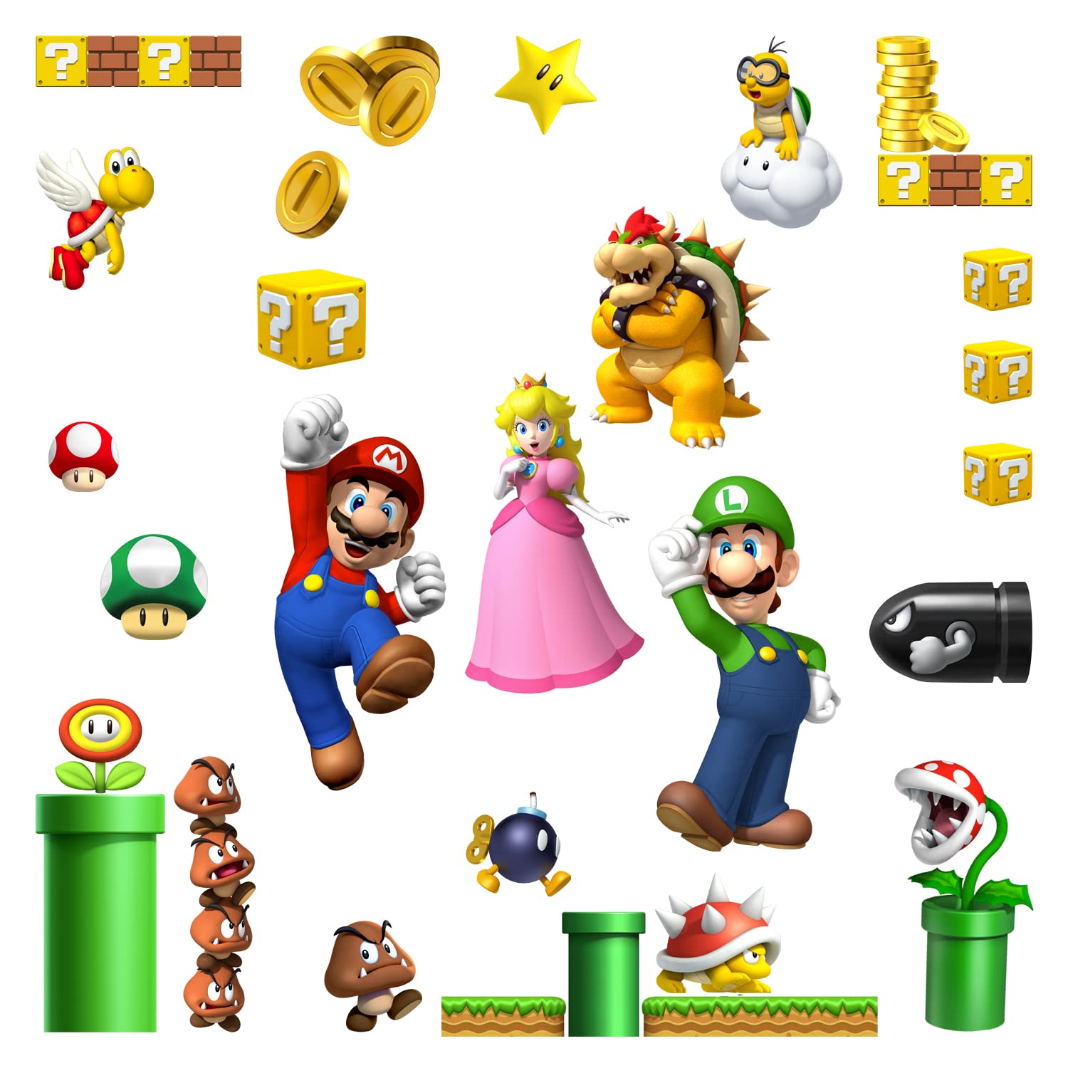 Mario - Adhesivo decorativo para pared de dormitorio, habitación de los niños,