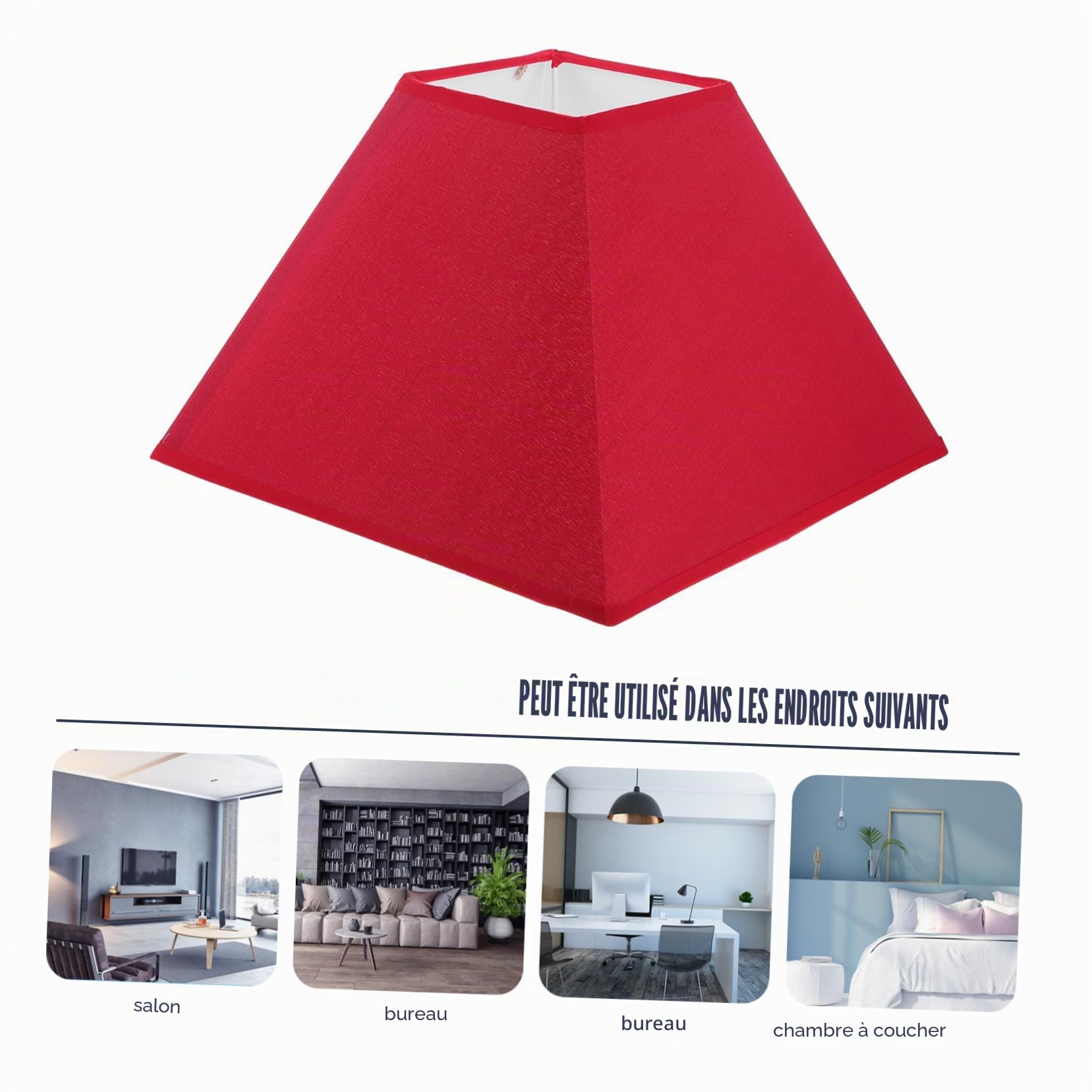 Tofficu Abat-jour Accessoire pour Couvercle de Lampe Éclairage Décoratif Diffus et Protection Murale en Tissu Rouge pour Lampe de Plafond et Murale pour Chambre