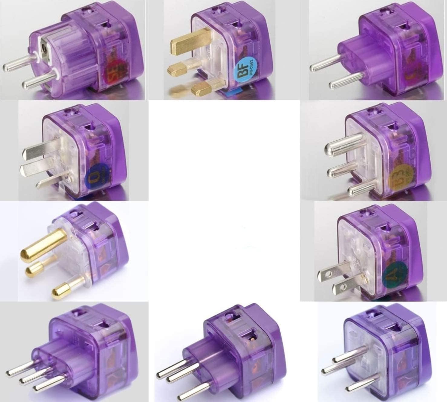 NEW! 10 Pieces HIGH QUALITY WORLD TRAVEL ADAPTER Pack for ALL countries in the WORLD; EUROPE ASIA AFRICA AUSTRALIA SOUTH and N. AMERICA MIDDLE EAST / WITH DUAL PLUG-IN PORTS AND SURGE PROTECTORS