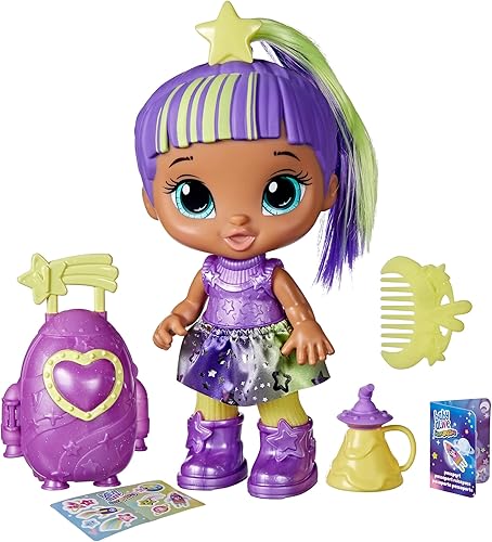 Baby Alive Star Besties Muñeca, Luna encantadora, muñeca temática espacial de 8 pulgadas para niñas y niños de 3 años en adelante, accesorios