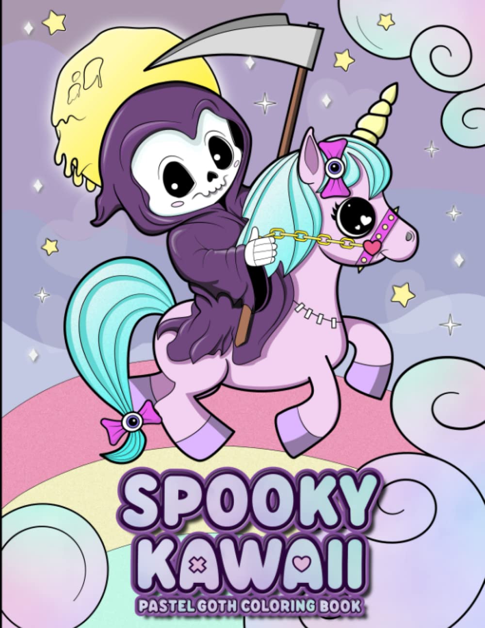 Spooky Kawaii Pastel Goth Coloring Book: Cute and Creepy Horror Chibi Coloring Pages for Stress Relief and Relaxation
