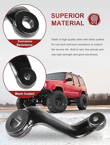 Miniatura 4 de Brazo Pitman Drop 6610 para Jeep Cherokee XJ 1984-2001 y Jeep Comanche MJ 1986-1992 para kits de elevación de suspensión de 6"-7"