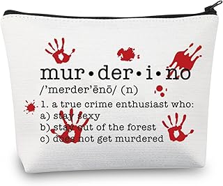 MEIKIUP Murderino Cosmetic Bag True Crime Murderino Gift SSDGM Gift Podcast Gift for Her Halloween Present Crime Show Fans Gift (CA True Crime Bag)