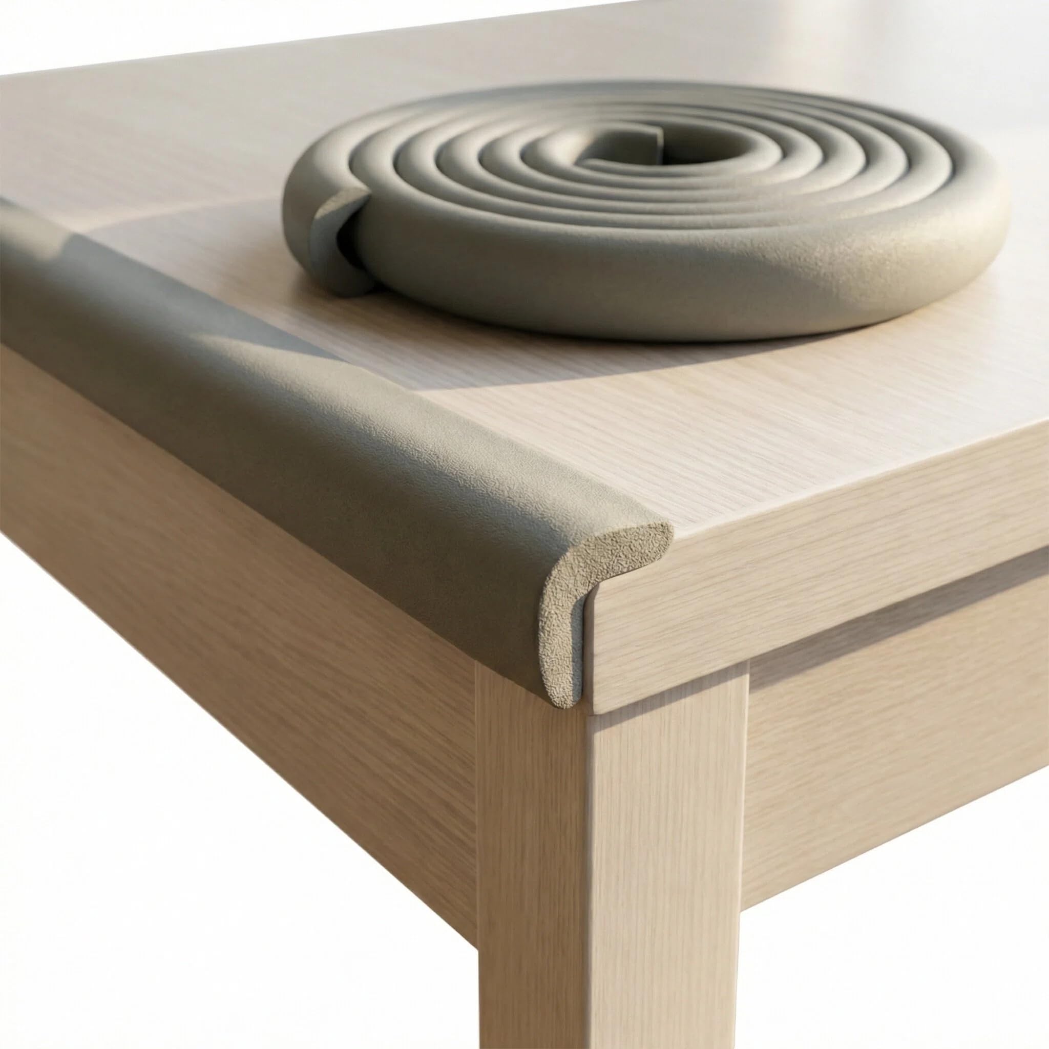 Protector de Bordes Bebé 2 Metros – Protector Bordes Mesa y Muebles con Espuma Antigolpes – Protector Esquinas Bebé con Adhesivo Fuerte – Seguridad Infantil para Mesas, Estanterías y Camas (Beige) — view 10