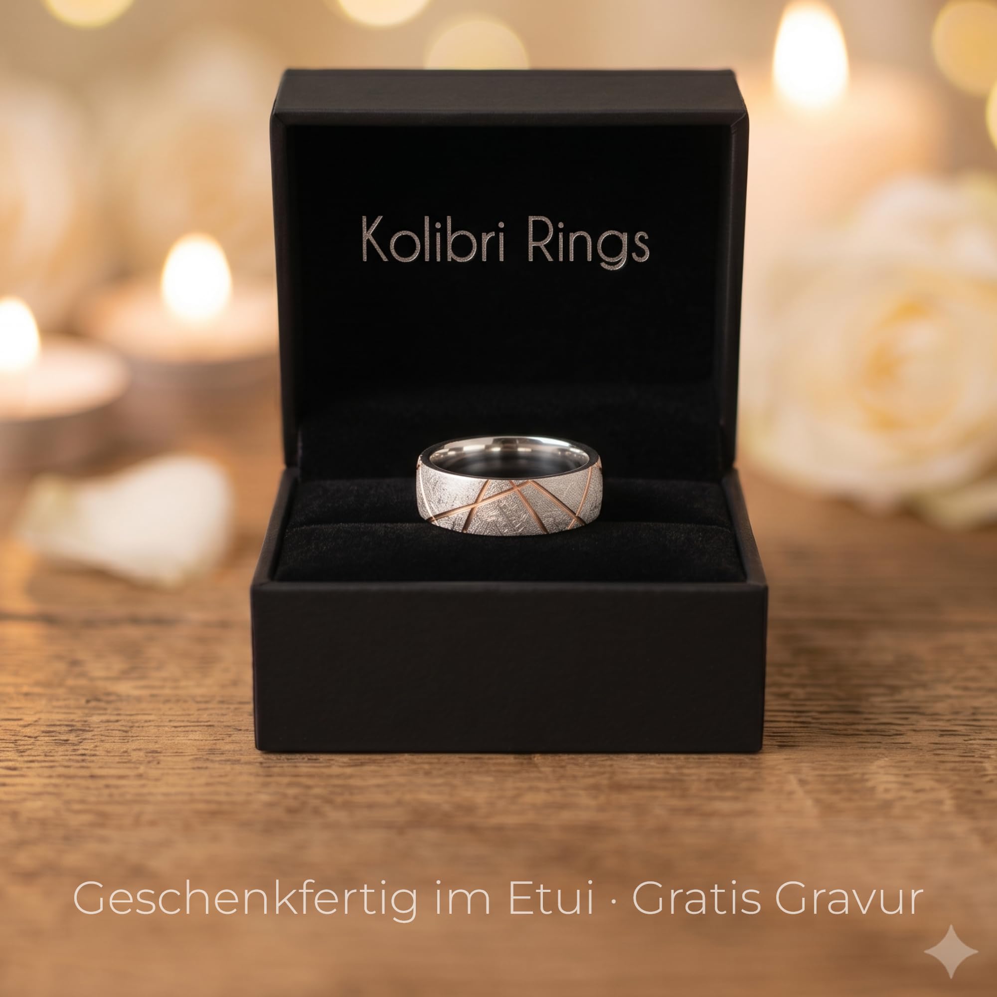Kolibri Rings Ehering 925 Sterling Silber Ring Verlobungsring Partnerring Rot Vergoldet Unisex - Inkl. Gratis Gravur & Etui