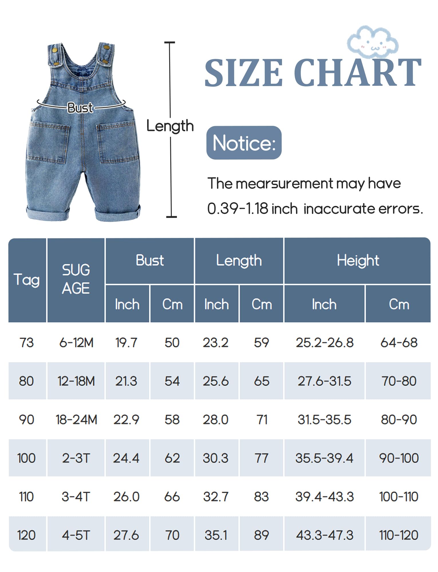 SEAUR Bebe Garçon Salopette en Jean Jambe Droite Décontractée Salopette Ample Enfant Combinaison Denim Sans Manches