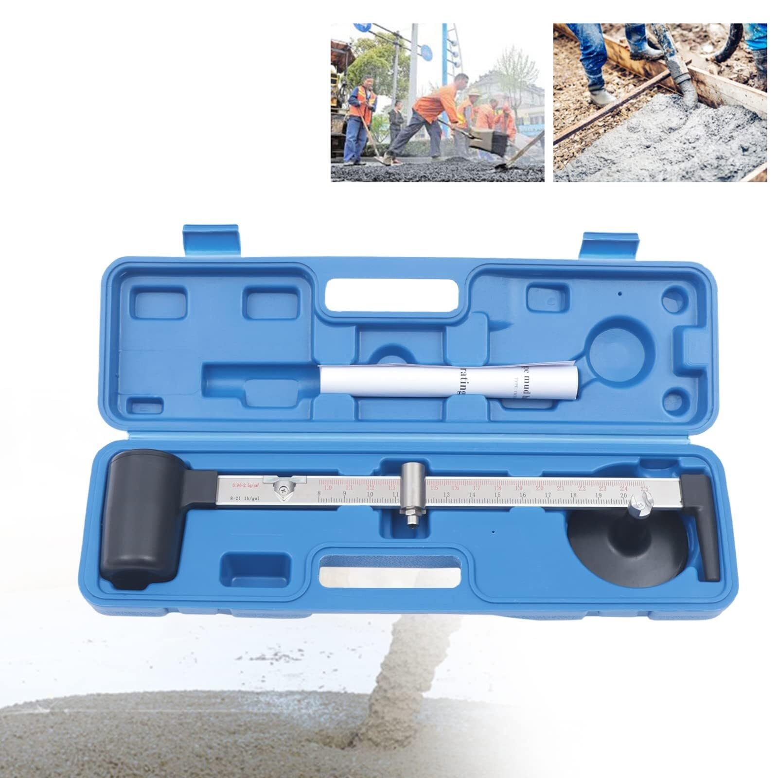 Hidrómetro de lodo, densímetro de líquido con doble escala, rango de medición de 0,96 a 2,5 g/cm³, precisión de 0,01 g/cm³, ideal para análisis de densidad de líquidos