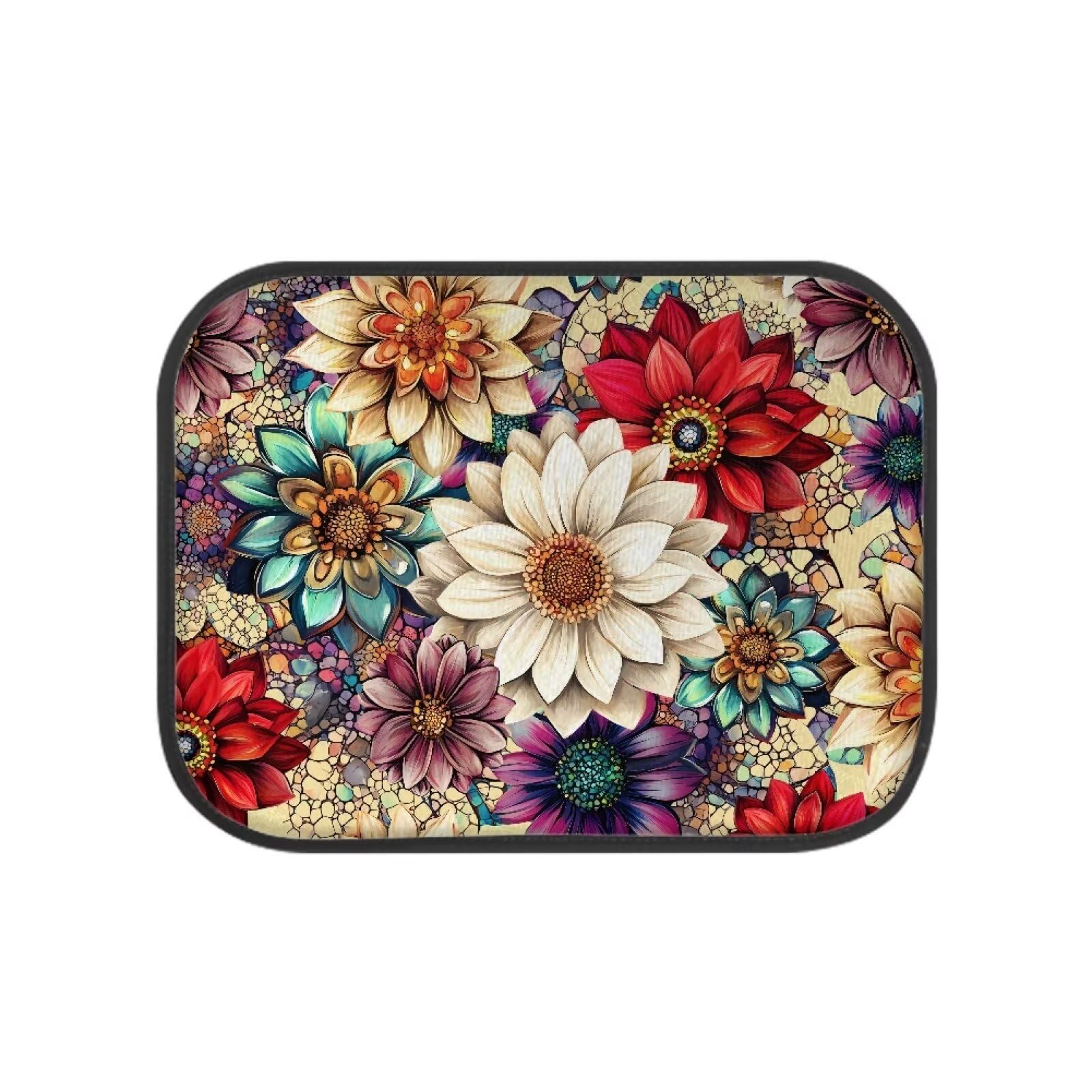 Cozeyat Boho Floral Car Floor Mats 2 Pack Car Floor Mats Heavy Duty All Weather Floor Mats Non — view 2