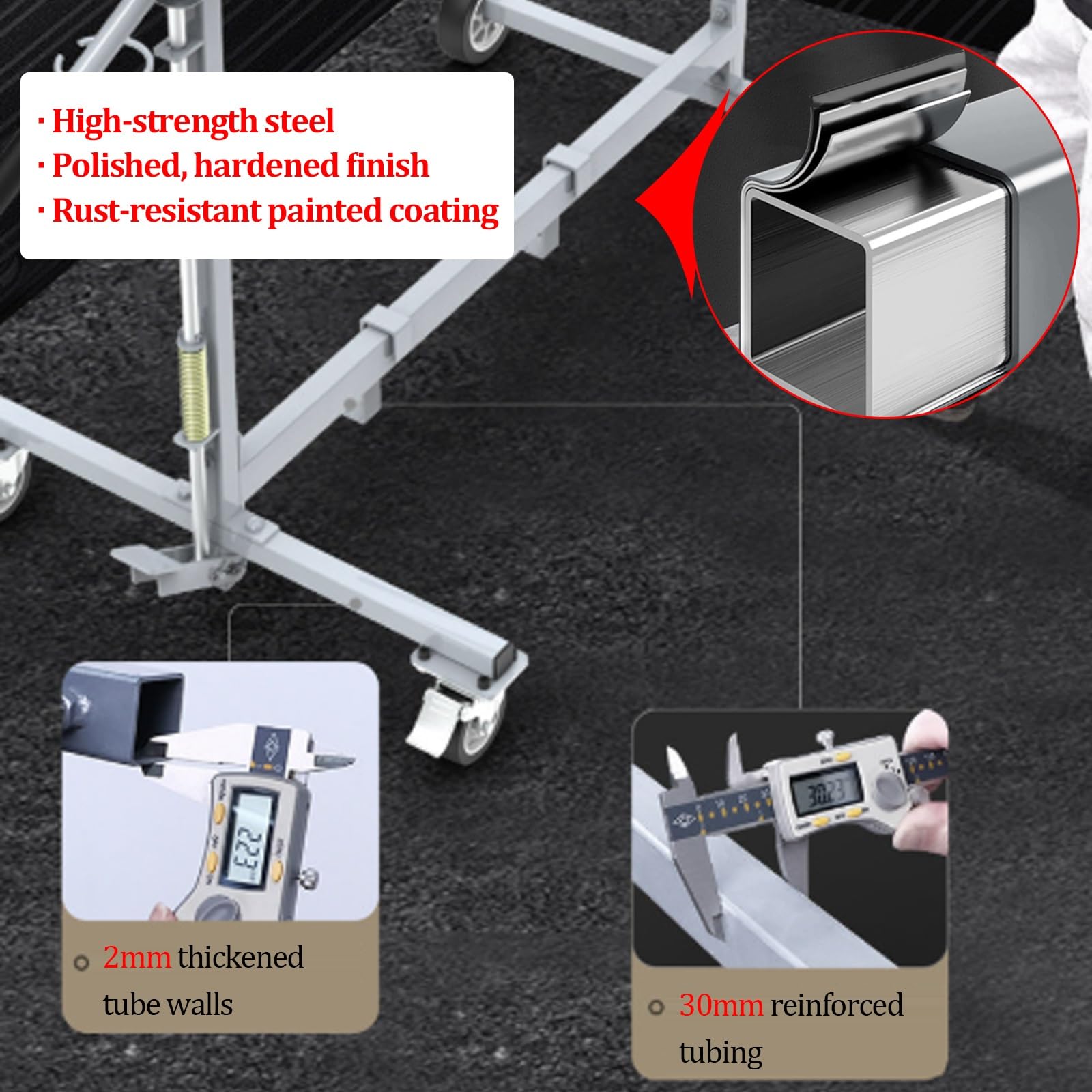 Lackierständer, Universal-Lackierständer mit Trockenfunktion | Verstellbarer Auto-Stoßstangenständer mit 4 Rollen und 6 Haken, multifunktionaler Lackierständer