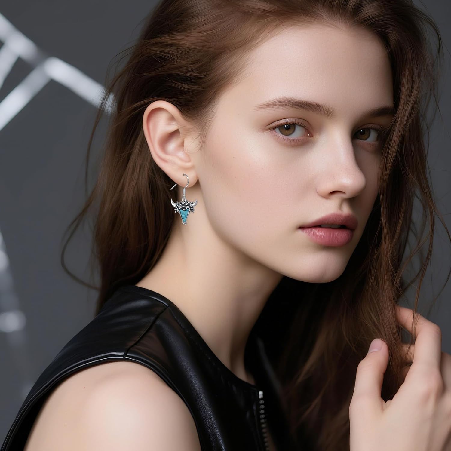 Turquoise Western Earrings for Women 925 Sterling Silver Cowgirl Dangle Earrings Western Country Jewelry Gifts for Cowgirl Cowboy - Image 7