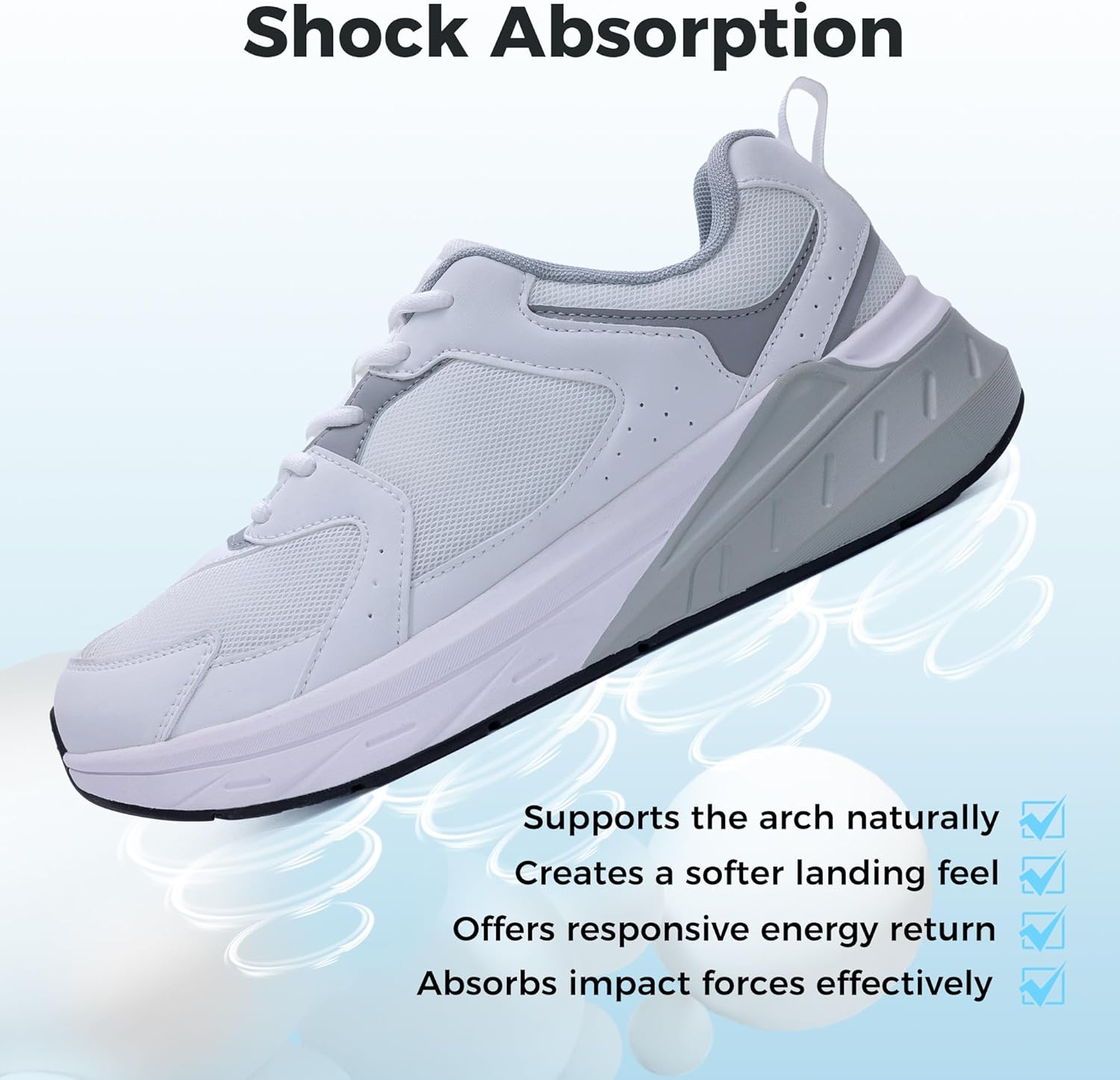 QAUPPE Walking Sneakers for Men Wide Toe Box Arch Support Shoes Plantar Fasciitis Orthotic Shoes Tennis Running Sneakers for Gym Workout Jogging - Image 5