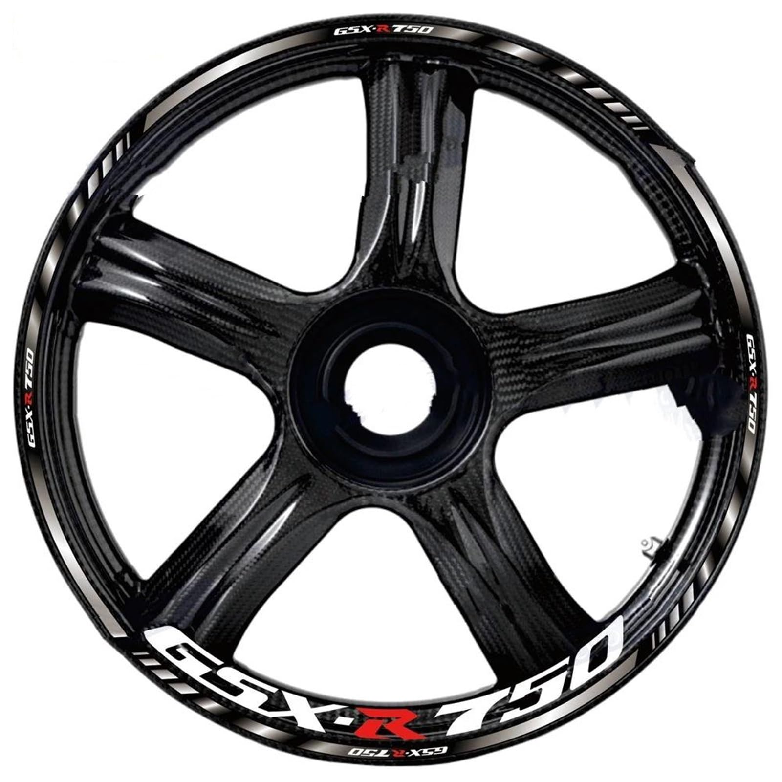 Motorrad Vorder- Und Hinterradnabe 17 Zoll Aufkleber Reflektierender Wasserdichter Felgenaufkleber Für Suzuki GSX R 750 GSX-R750(Style 16)