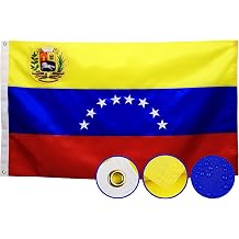 Double Sided Venezuela Flag 3x5 Ft Outdoor Venezuela Flags Embroidered, Heavy Duty 210D Nylon, Sewn Stripes, Stronger Brass Grommets,4 Stitched Hemming, Perfect for Outside