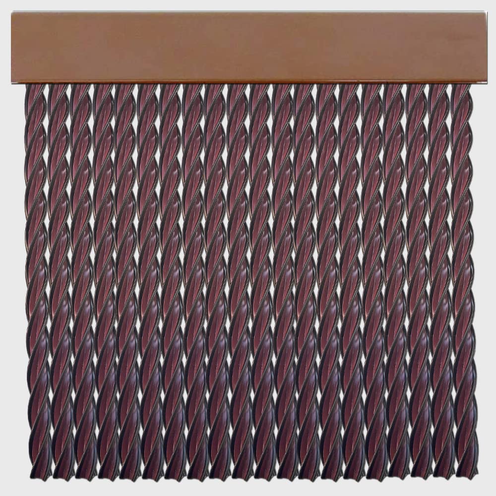 Zasłony zewnętrzne Drzwi Cordon | Paski z tworzywa sztucznego PVC i aluminium Bar | Idealny na taras i ganek | Anti-Fly | Dark Beżowy | 210 * 90