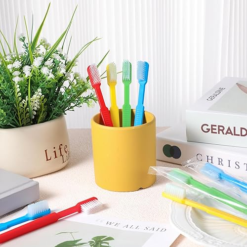 Miniatura 4 de Baderke 72 cepillos de dientes desechables prepegados, cerdas suaves, con pasta de dientes, envueltos individualmente, sin agua, cepillo de dientes