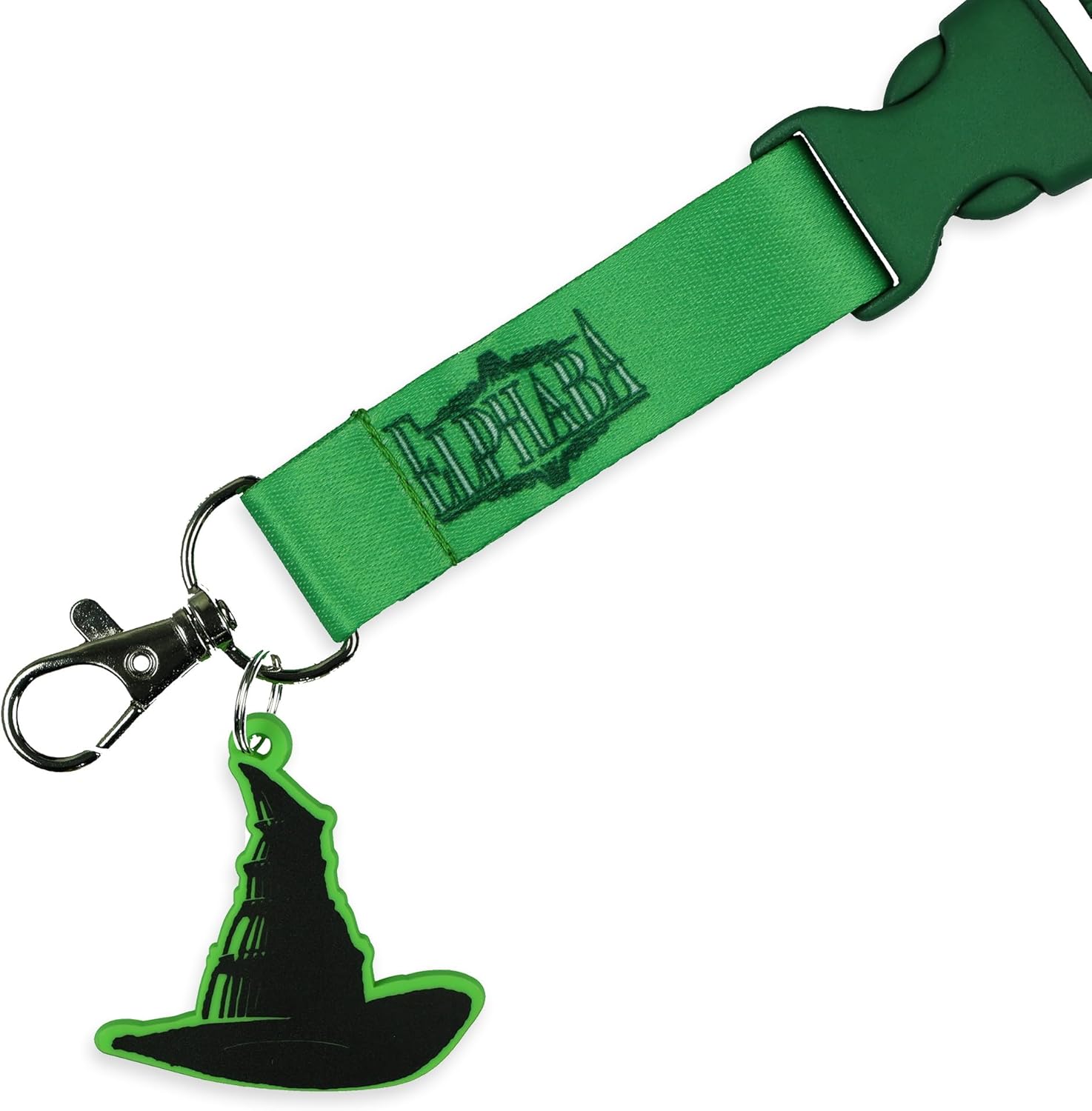 Wicked Breakaway Lanyard Elphaba Defy Gravity ID Holder with 2" Rubber Charm - Image 3