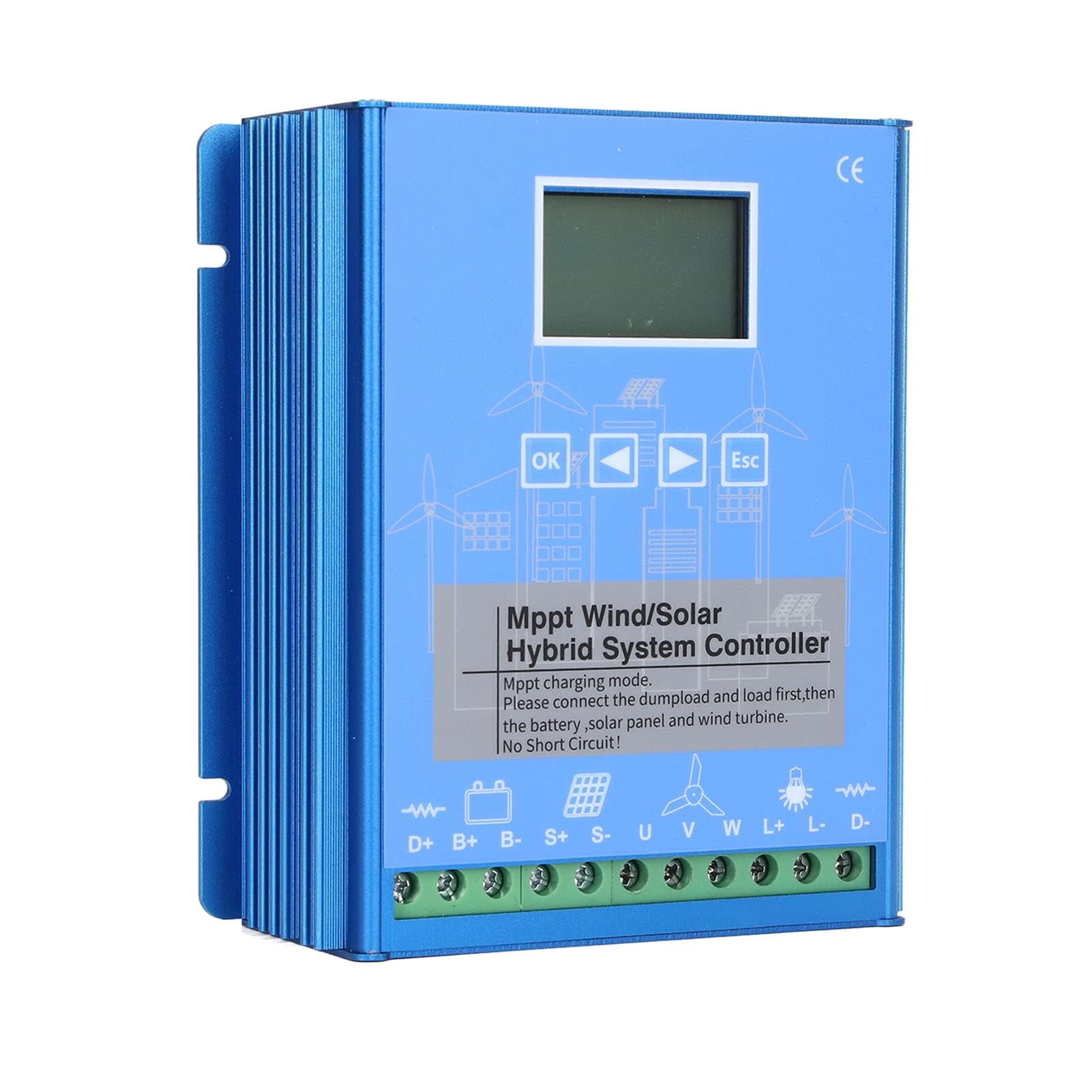 Contrôleur Hybride Solaire Éolien MPPT Régulateur de Charge avec Boost Déchargeur pour Système de Panneaux Solaires