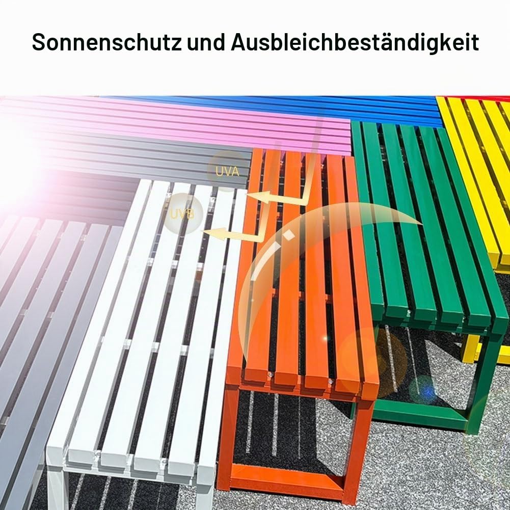Generisch Gartenbank Metall wetterfest Balkonbank Parkbank 2-Sitzer ohne Armlehnen & Rückenlehne Sitzbank für Garten,Terrasse,Hof,Veranda 400kg Belastbar(Orange,150 cm)