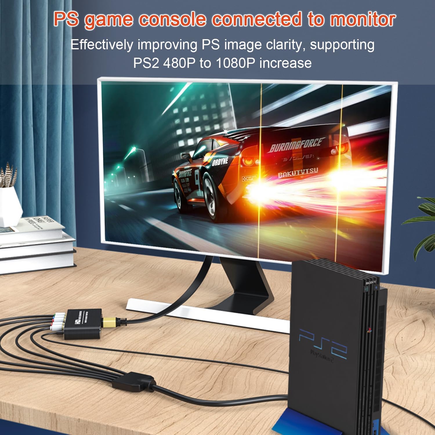 YPbPr to HDMI Converter with Scaler Function, Component to HDMI Converter with Scalering, RGB to HDMI Adapter Supports DVD PSP Xbox 360 PS2 Nintendo to HDTV Monitor and Projector