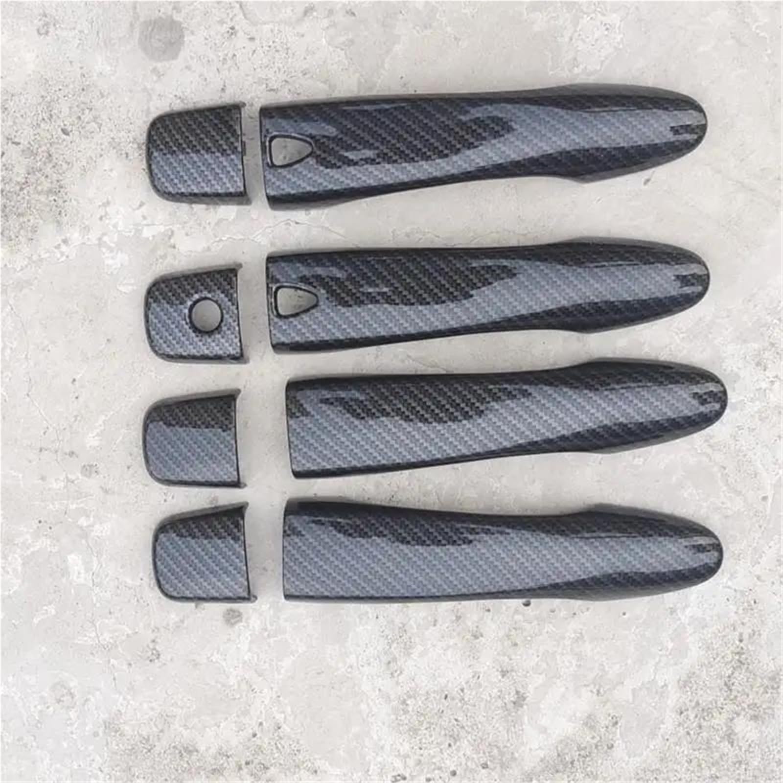 KJHOPY for Nissan for Qashqai J11 2014-2021 ABS Carbon Fiber Chrome Car Door Handle Cover Stickers Styling Accessories Exterior Door Handle(Style2)