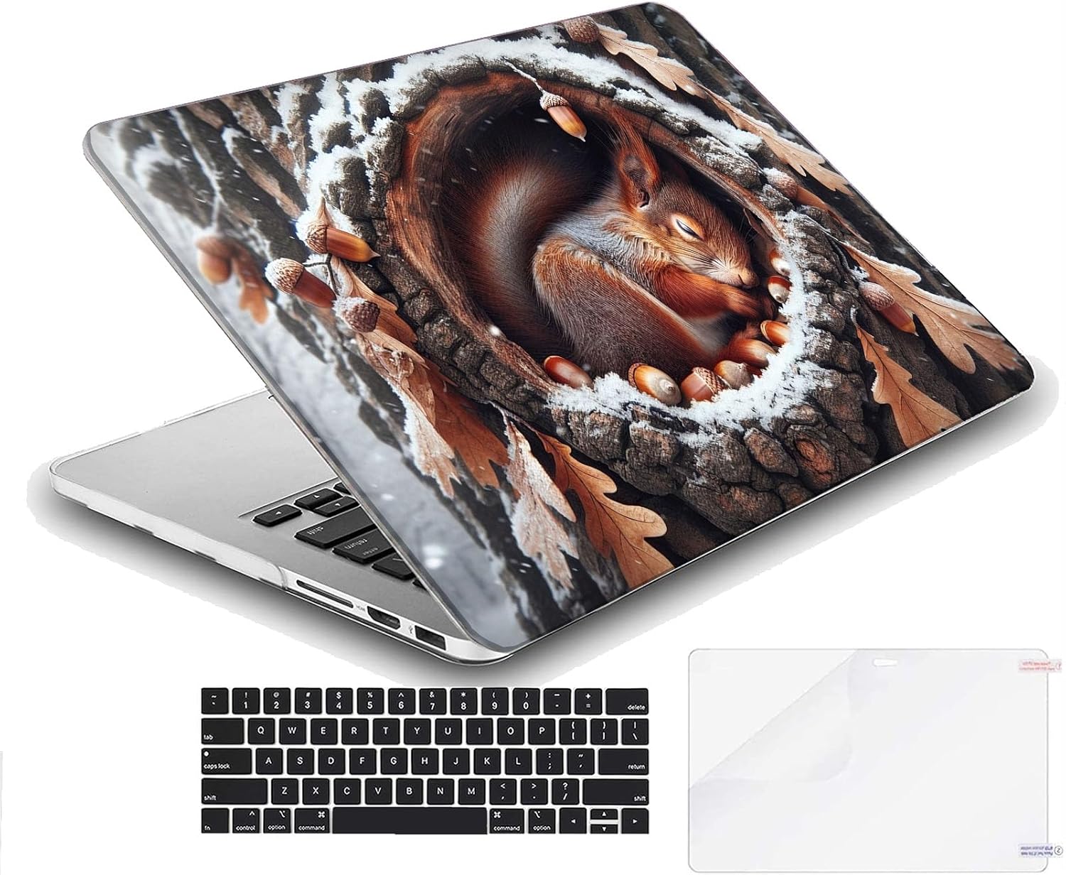 Compatible with MacBook Neo 13-inch, Hard Shell Case with Keyboard Cover and Screen Protector (A3404 A18 Pro chip, 2026 Release) - Squirrels MC23408