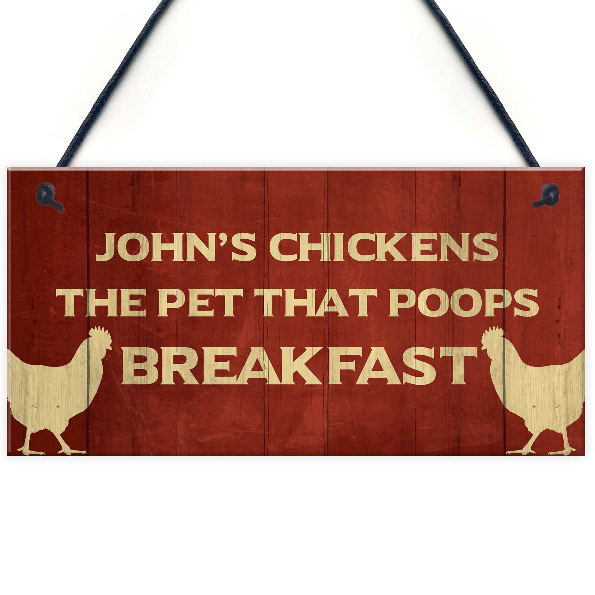Red Ocean PERSONALISED Chicken Coop Garden Sign Novelty Chicken Signs Pet Animal Gifts Garden Shed Signs