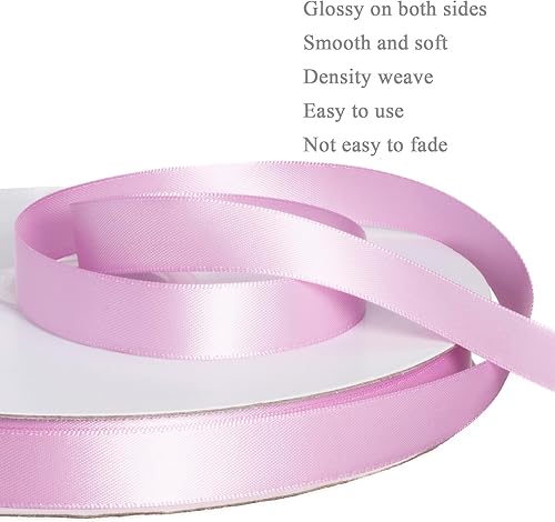 Vista 154 de Cinta de satén de poliéster de doble cara de color sólido, 1 pulgada de ancho, 100 yardas de largo, perfecta para bodas, envoltura de regalos, Oro