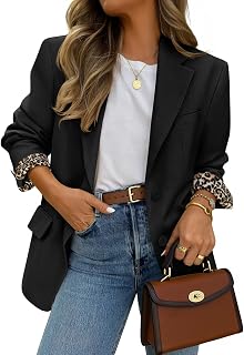 ZESICA Women's 2026 Fall Long Sleeve Business Casual Blazer Jacket: Lapel Collar, Pockets, Shoulder Pads